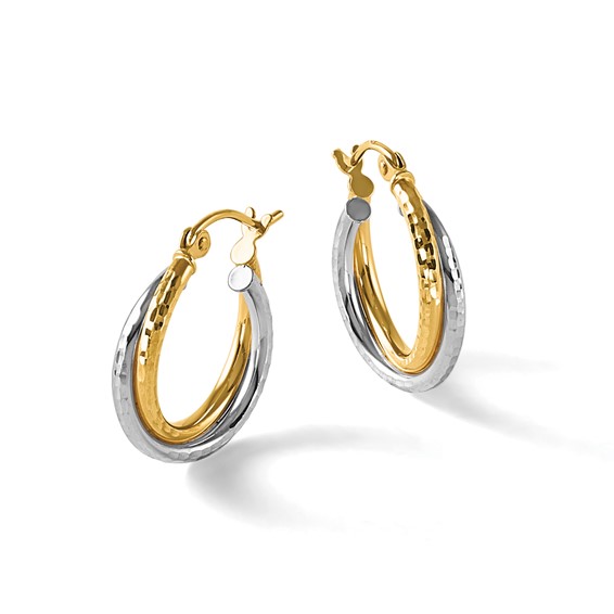 Leslie's Gold Polished and Diamond-cut Hoop Earrings