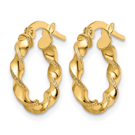 Leslie's Gold Polished and Twisted Hoop Earrings
