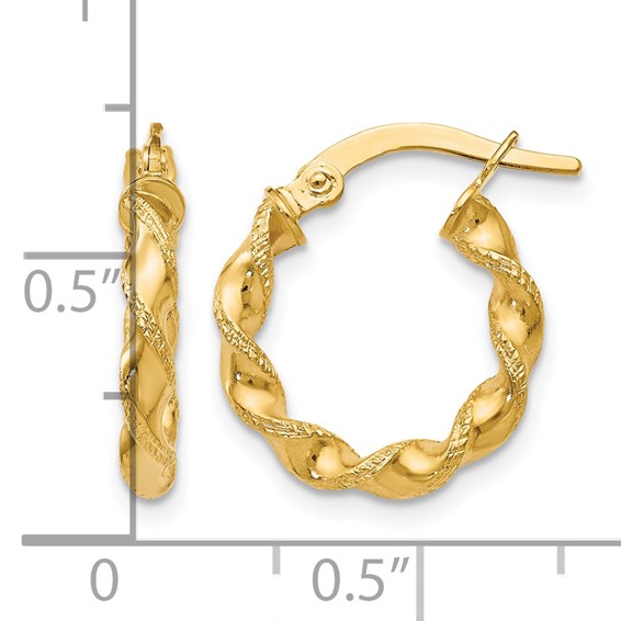 Leslie's Gold Polished and Twisted Hoop Earrings