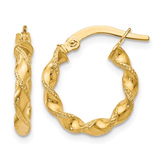 Leslie's Gold Polished and Twisted Hoop Earrings