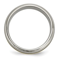 Chisel Titanium Antiqued and Brushed Band with 14K Gold Inlay 8mm Grooved view 2
