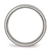 Chisel Titanium Brushed Center 6mm Ridged Edge Band view 2