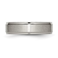 Chisel Titanium Brushed Center 6mm Ridged Edge Band view 3