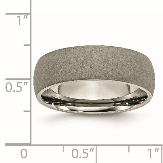 Chisel Titanium Stone Finish 7mm Half Round Band