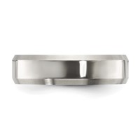 Titanium Polished Band with Brushed and Beveled Edge 6mm view 3