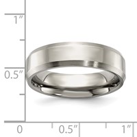Titanium Polished Band with Brushed and Beveled Edge 6mm view 3