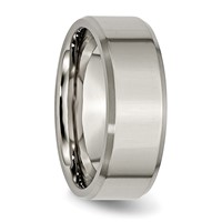 Titanium Polished Band with Brushed and Beveled Edge 8mm view 4