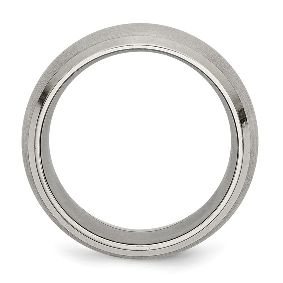 Chisel Titanium Satin and Polished 10mm Beveled Edge Band