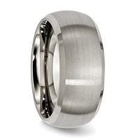 Chisel Titanium Satin and Polished 10mm Beveled Edge Band view 4