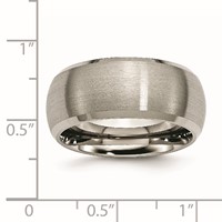 Chisel Titanium Satin and Polished 10mm Beveled Edge Band view 4
