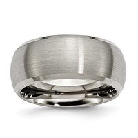 Chisel Titanium Satin and Polished 10mm Beveled Edge Band view 1