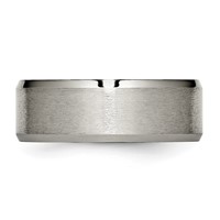 Chisel Titanium Brushed and Polished 8mm Beveled Edge Band view 3