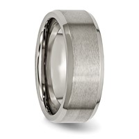 Chisel Titanium Brushed and Polished 8mm Beveled Edge Band view 4