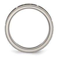 Chisel Titanium Brushed and Polished Celtic Laser Design 8mm Beveled Edge Band view 2