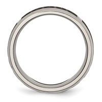 Chisel Titanium Brushed and Polished Celtic Laser Design 8mm Beveled Edge Band view 2