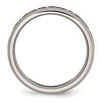 Chisel Titanium Brushed and Polished Serenity Laser Design 8mm Beveled Band view 2