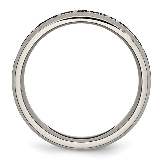 Chisel Titanium Brushed and Polished Serenity Laser Design 8mm Beveled Band