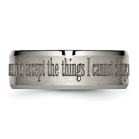 Chisel Titanium Brushed and Polished Serenity Laser Design 8mm Beveled Band view 3