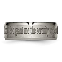 Chisel Titanium Brushed and Polished Serenity Laser Design 8mm Beveled Band view 4