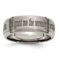 Chisel Titanium Brushed and Polished Serenity Laser Design 8mm Beveled Band view 1