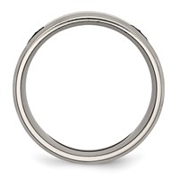 Chisel Titanium Brushed and Polished Masonic Laser Design 8mm Beveled Edge Band view 2