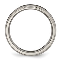 Chisel Titanium Brushed and Polished Cross Laser Design 8mm Beveled Edge Band view 2