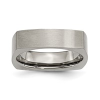 Titanium Satin 6mm Square Band view 1