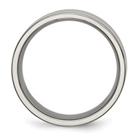 Chisel Titanium Brushed and Polished 8mm Grooved Band view 2