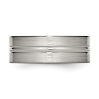 Chisel Titanium Brushed and Polished 8mm Grooved Band view 3
