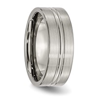 Chisel Titanium Brushed and Polished 8mm Grooved Band view 4