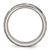 Chisel Titanium Brushed and Polished Celtic Laser Design 8mm Ridged Edge Band view 2