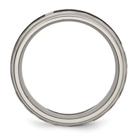Chisel Titanium Brushed and Polished Celtic Laser Design 8mm Ridged Edge Band view 2