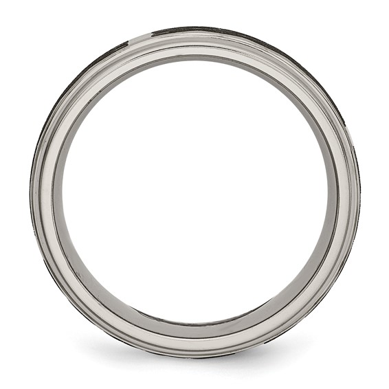 Chisel Titanium Brushed and Polished Celtic Laser Design 8mm Ridged Edge Band