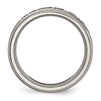 Chisel Titanium Brushed and Polished Serenity Laser Design 8mm Ridged Edge Band view 2