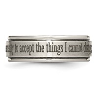 Chisel Titanium Brushed and Polished Serenity Laser Design 8mm Ridged Edge Band view 3