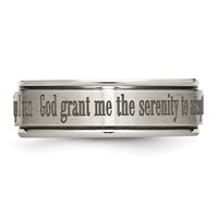 Chisel Titanium Brushed and Polished Serenity Laser Design 8mm Ridged Edge Band view 4