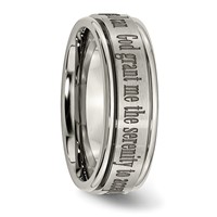 Chisel Titanium Brushed and Polished Serenity Laser Design 8mm Ridged Edge Band view 5