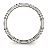 Chisel Titanium Brushed and Polished Masonic Laser Design 8mm Ridged Edge Band view 2