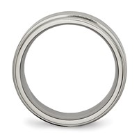 Chisel Titanium Brushed Center 8mm Ridged Edge Band view 2