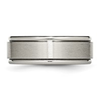 Chisel Titanium Brushed Center 8mm Ridged Edge Band view 3