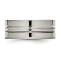 Titanium Polished 9mm Grooved Band view 3