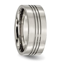 Titanium Polished 9mm Grooved Band view 4