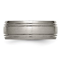 Chisel Titanium Brushed Center 8mm Grooved Band view 3