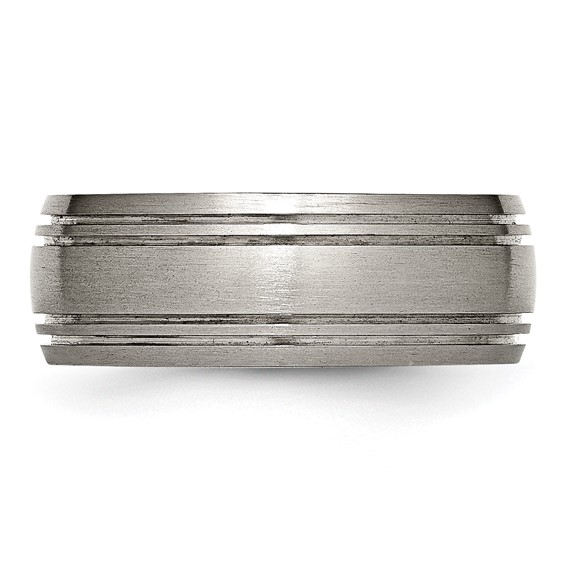Chisel Titanium Brushed Center 8mm Grooved Band