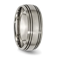 Chisel Titanium Brushed Center 8mm Grooved Band view 4