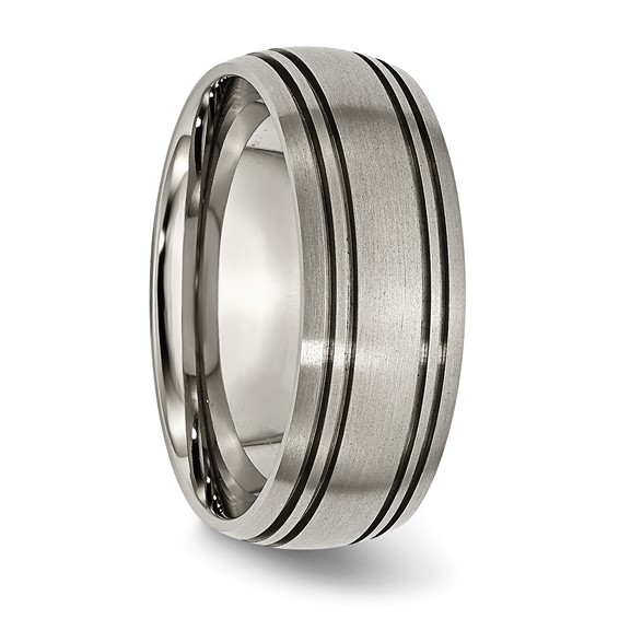 Chisel Titanium Brushed Center 8mm Grooved Band
