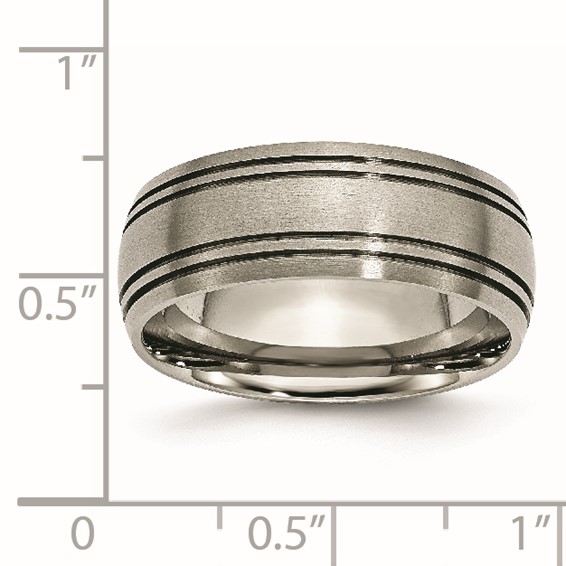 Chisel Titanium Brushed Center 8mm Grooved Band