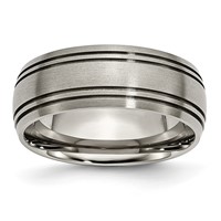 Chisel Titanium Brushed Center 8mm Grooved Band view 1