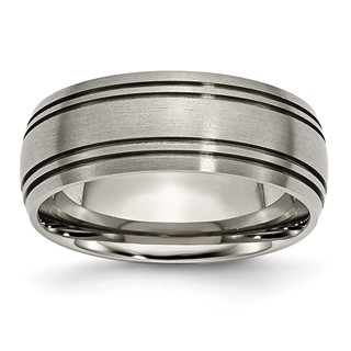 Chisel Titanium Brushed Center 8mm Grooved Band