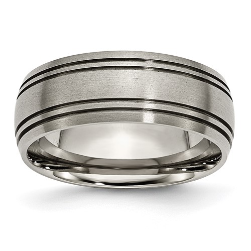 Chisel Titanium Brushed Center 8mm Grooved Band